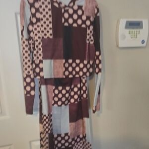 SHEIN Geometric Patchwork Skirt Set